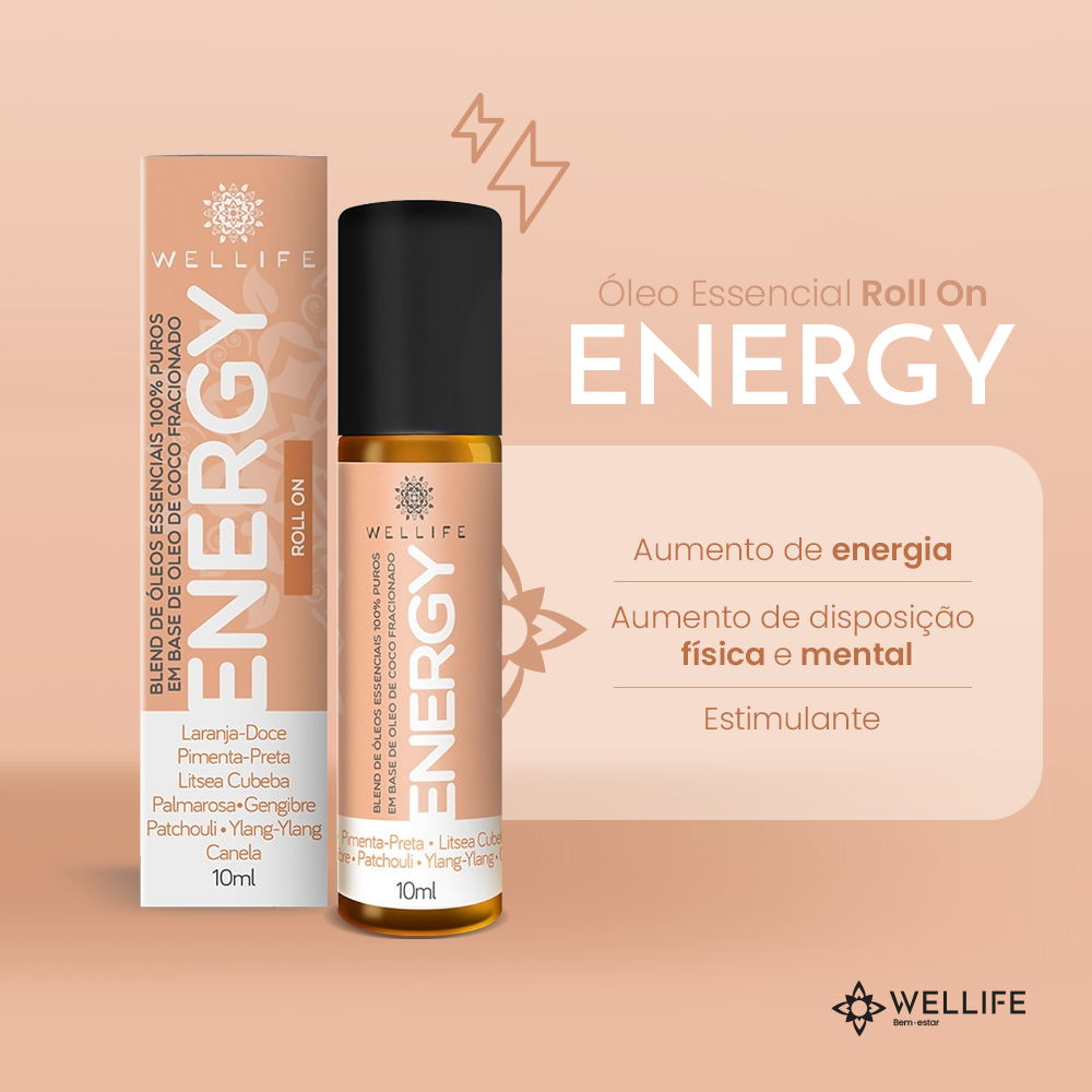 Blend Energy Roll-on Wellife: contém óleo essencial de canela
