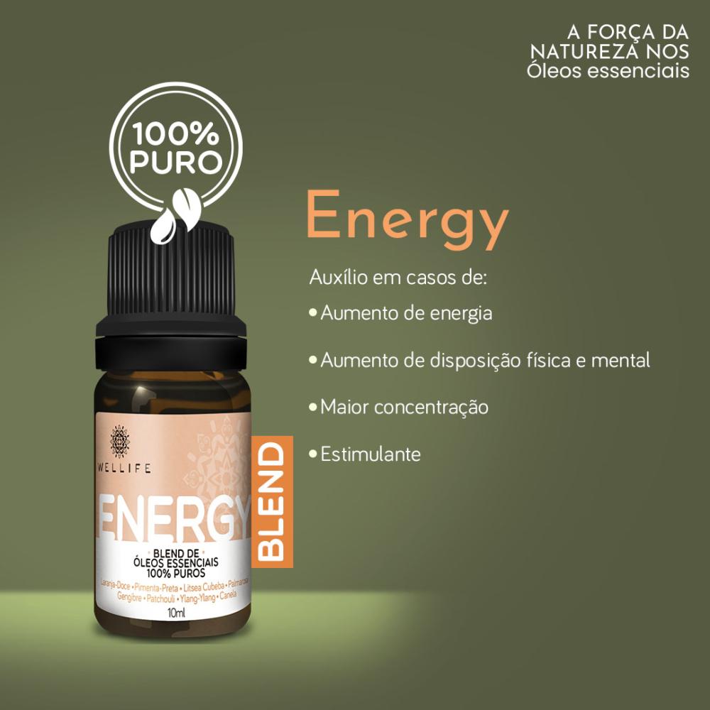 Contém óleo essencial de canela - Blend Energy Wellife