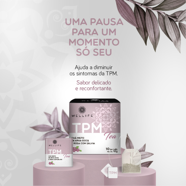 Chá para cólicas  menstruais TPM Mulher Wellife