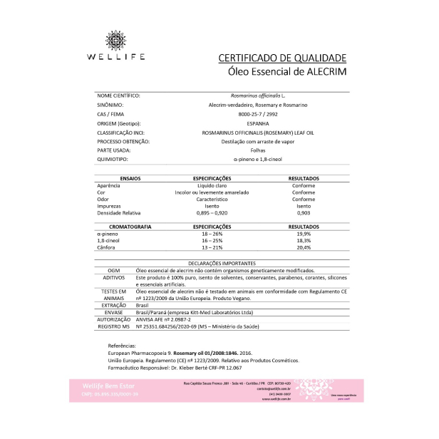 Óleo essencial de alecrim para cabelo: cromatografia - para que serve, como usar e benefícios