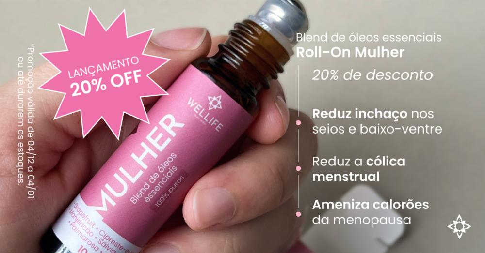 Óleo Essencial Roll-On Mulher - Alívio dos sintomas de Menopausa e TPM