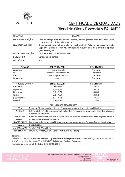 Combo 3 Óleos Essenciais Blend Balance 10ml