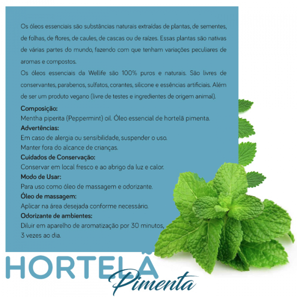 Wellife Oleo Essencial Hortela Pimenta