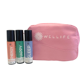 Combo 3 Óleos Essenciais Roll On Energy, Happy, Sleep 10ml  + Necessaire Brinde