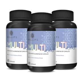 Combo Wellife Multo de A a Z 3 Unidades

Suplemento Alimentar de Vitaminas e Minerais em Cápsulas

- A vitamina C é um Antioxidante que Auxilia a Proteção dos Danos Causados pelos Radicais Livres e Auxilia na Formação de Colágeno 
- A Niacina e a Vit