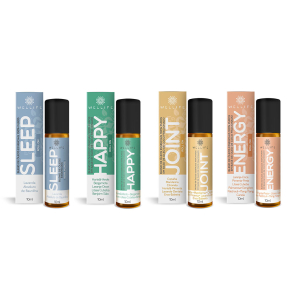 Combo 4 Óleos Essenciais Roll On Sleep, Happy, Energy e Joint 10ml