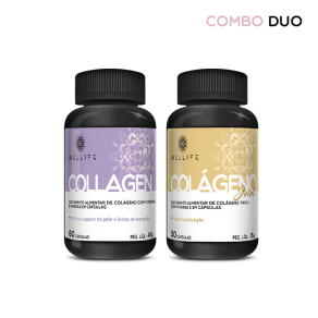 Combo Duo
Contém 2 Suplementos
1 Collagen 60 cápsulas
1 Colágeno Joint 30 cápsulas