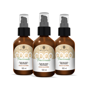 Combo Wellife 3 Óleos de Coco Fracionado Carreador Nucifera  100ml